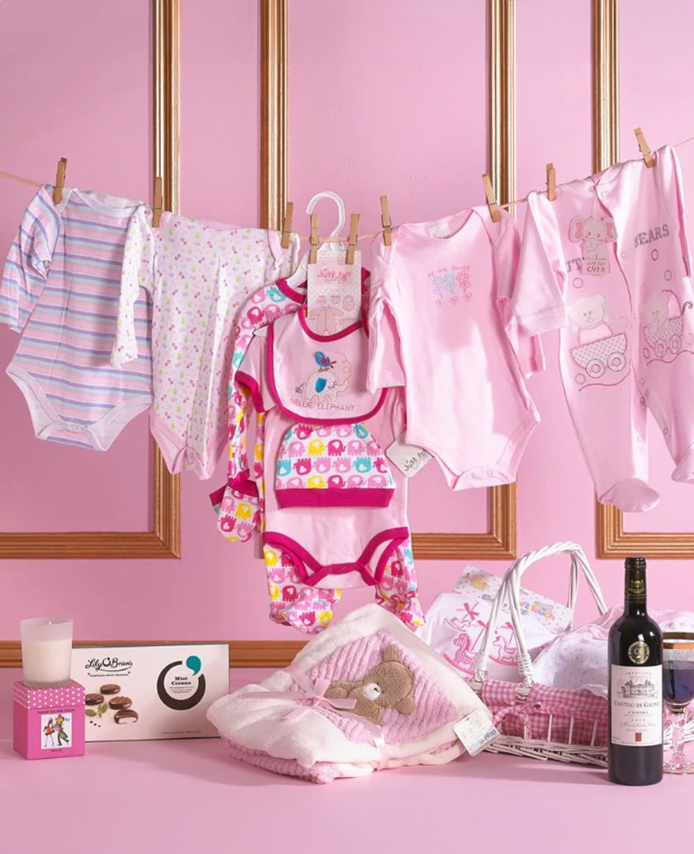 Baby Girl Glee (with wine) Gift Hamper